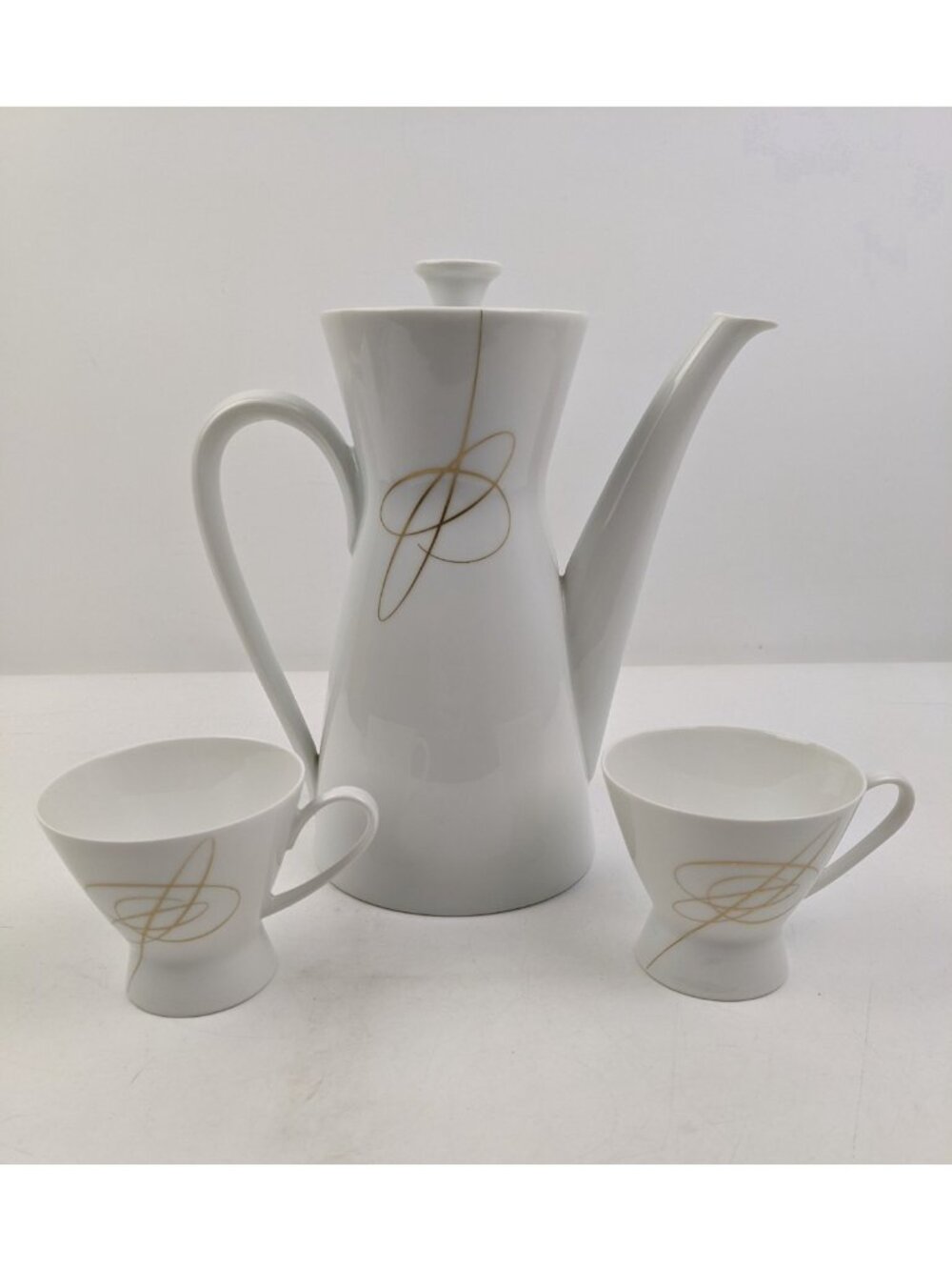 Rosenthal Continental Gold Accord Tea Pot & 2 Cups Germany